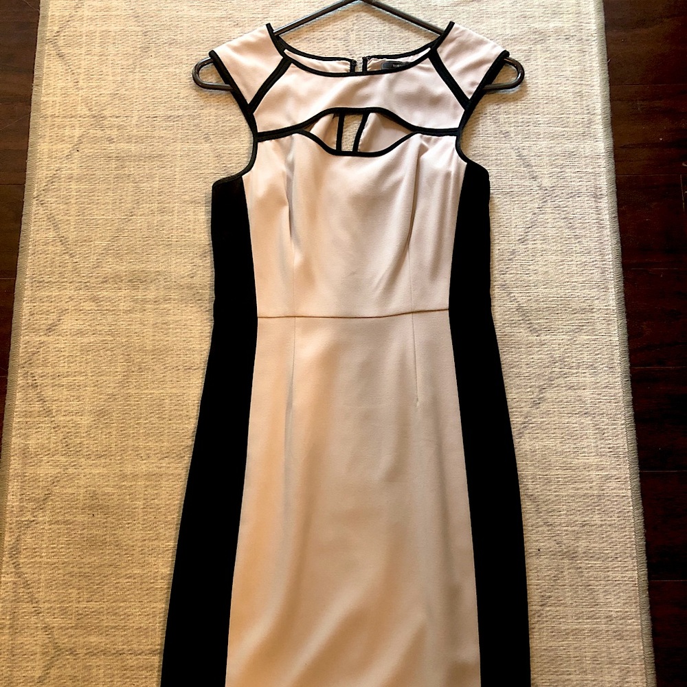 BCBG MazAzria sz 4 dress tan/black